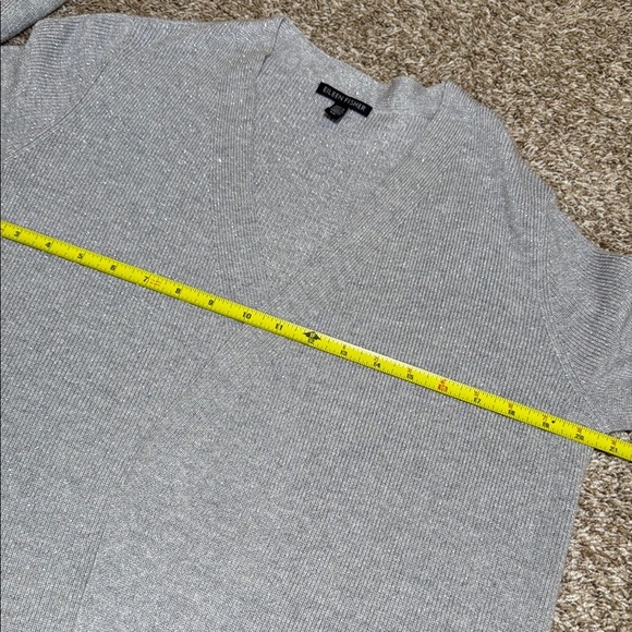 Eileen Fisher Metallic Merino Wool Open Cardigan - Picture 9 of 9